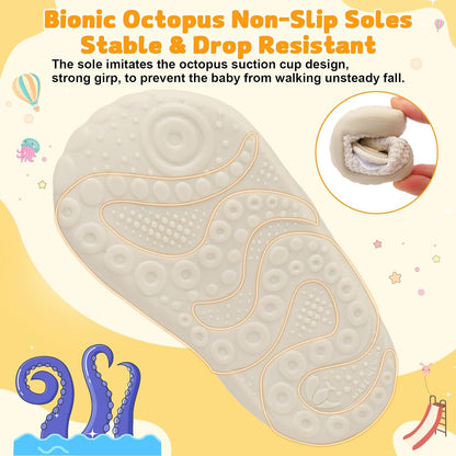 FEETCITY Baby First Walking Shoes Wide Baby Shoes Infant Sneakers Newborn Crib Shoe Barefoot Lightweight Slip On Shoe