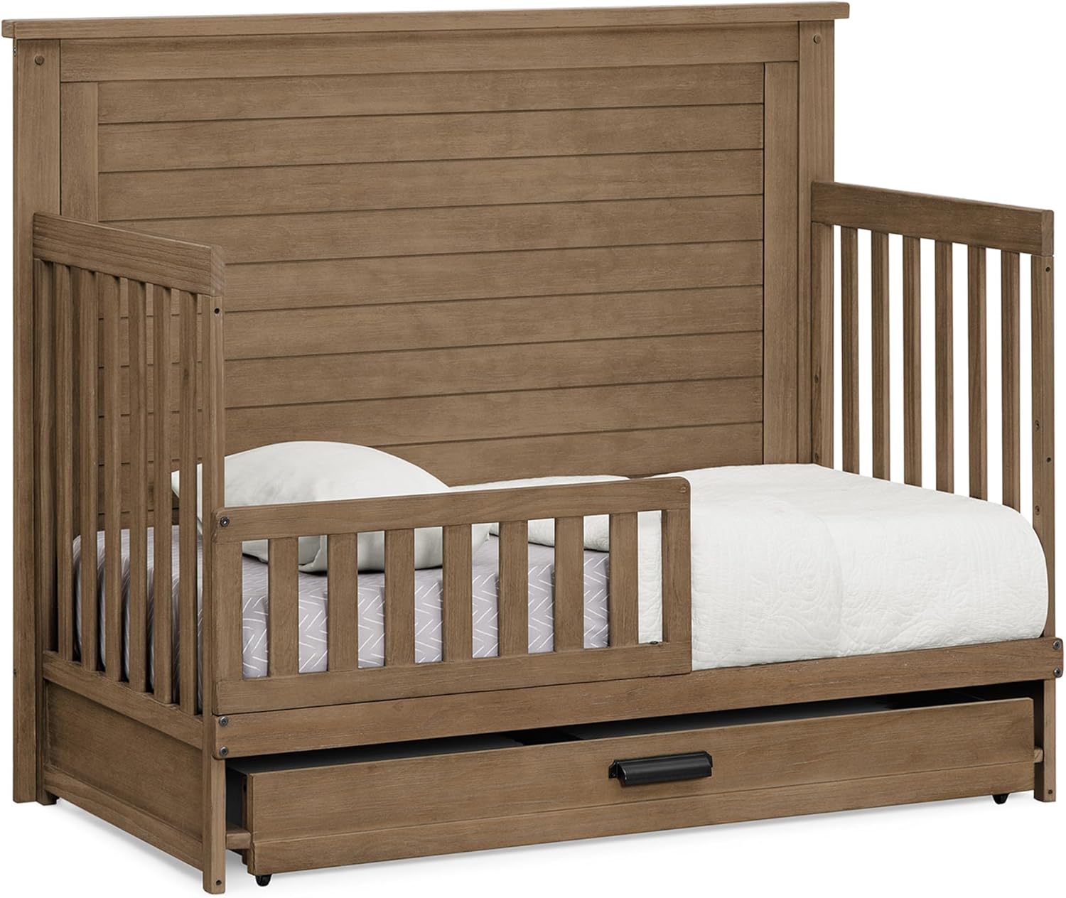 Delta Children Simmons Kids Caden 6-in-1 Convertible Crib with Trundle Drawer, Greenguard Gold