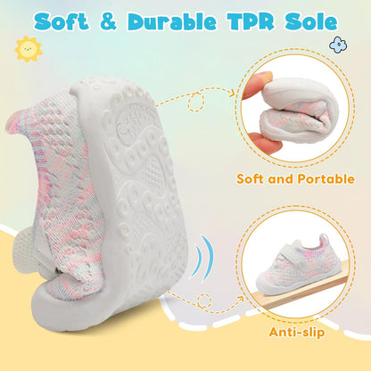 LeIsfIt Baby Shoes Girls Boys First Walking Shoes Infant Sneakers Crib Shoes Lightweight Non-Slip Shoes