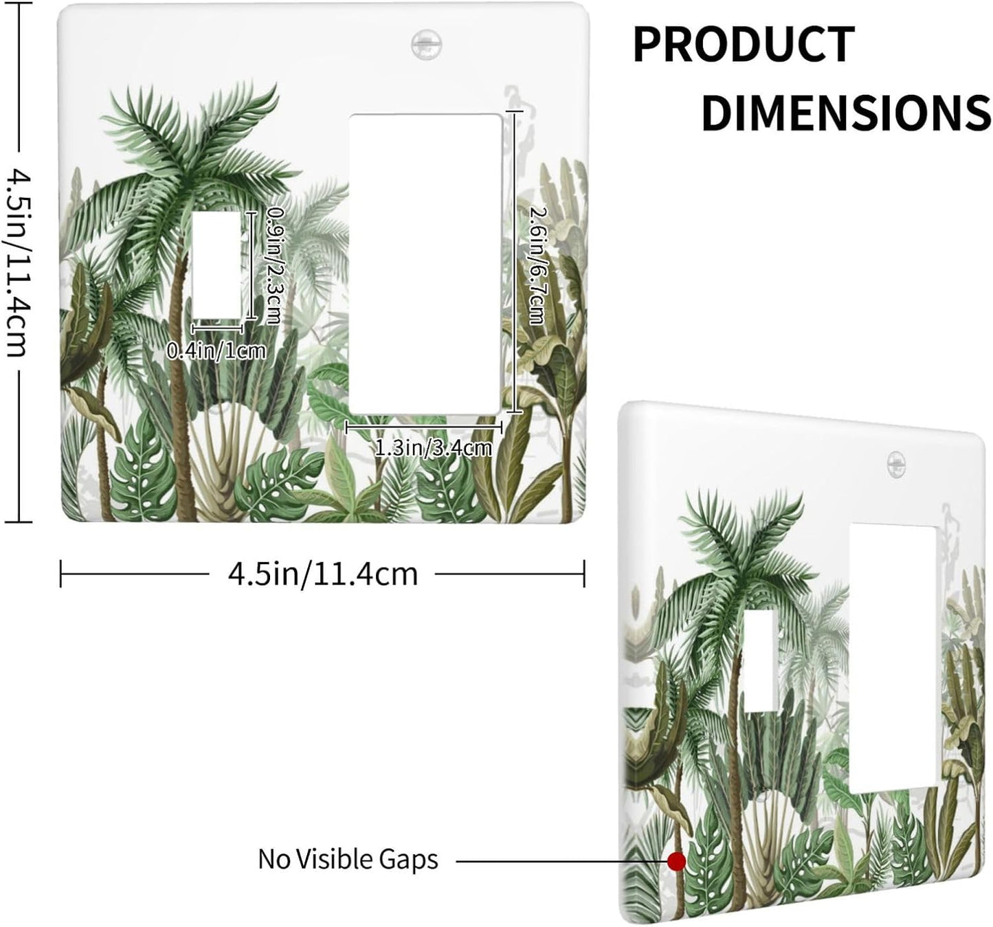 Palm Tree Banana Leaf Green Rainforest Natural Landscape Outlet Covers 1 Toggle 1 Rocker