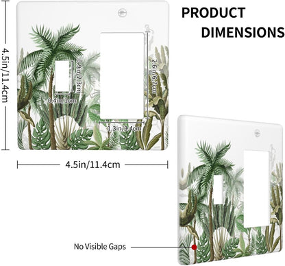Palm Tree Banana Leaf Green Rainforest Natural Landscape Outlet Covers 1 Toggle 1 Rocker