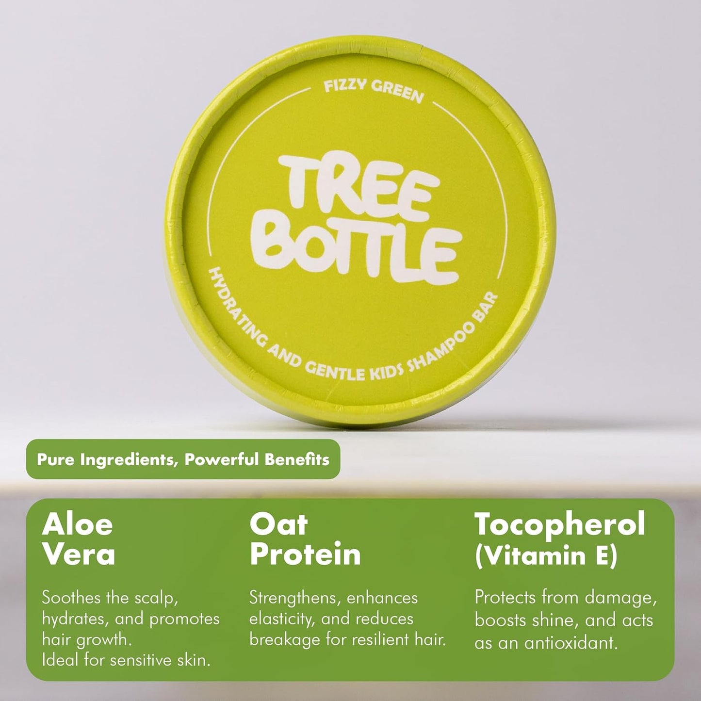 Tree Bottle Hydrolyzed Oat Protein + Aloe Vera Shampoo Bar for Kids – Gentle & Nourishing for