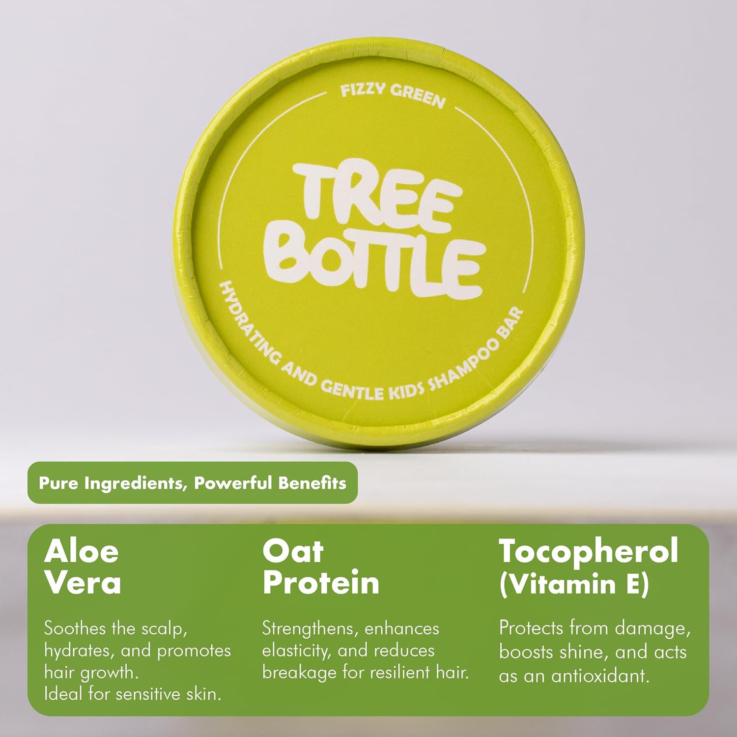 Tree Bottle Hydrolyzed Oat Protein + Aloe Vera Shampoo Bar for Kids – Gentle & Nourishing for