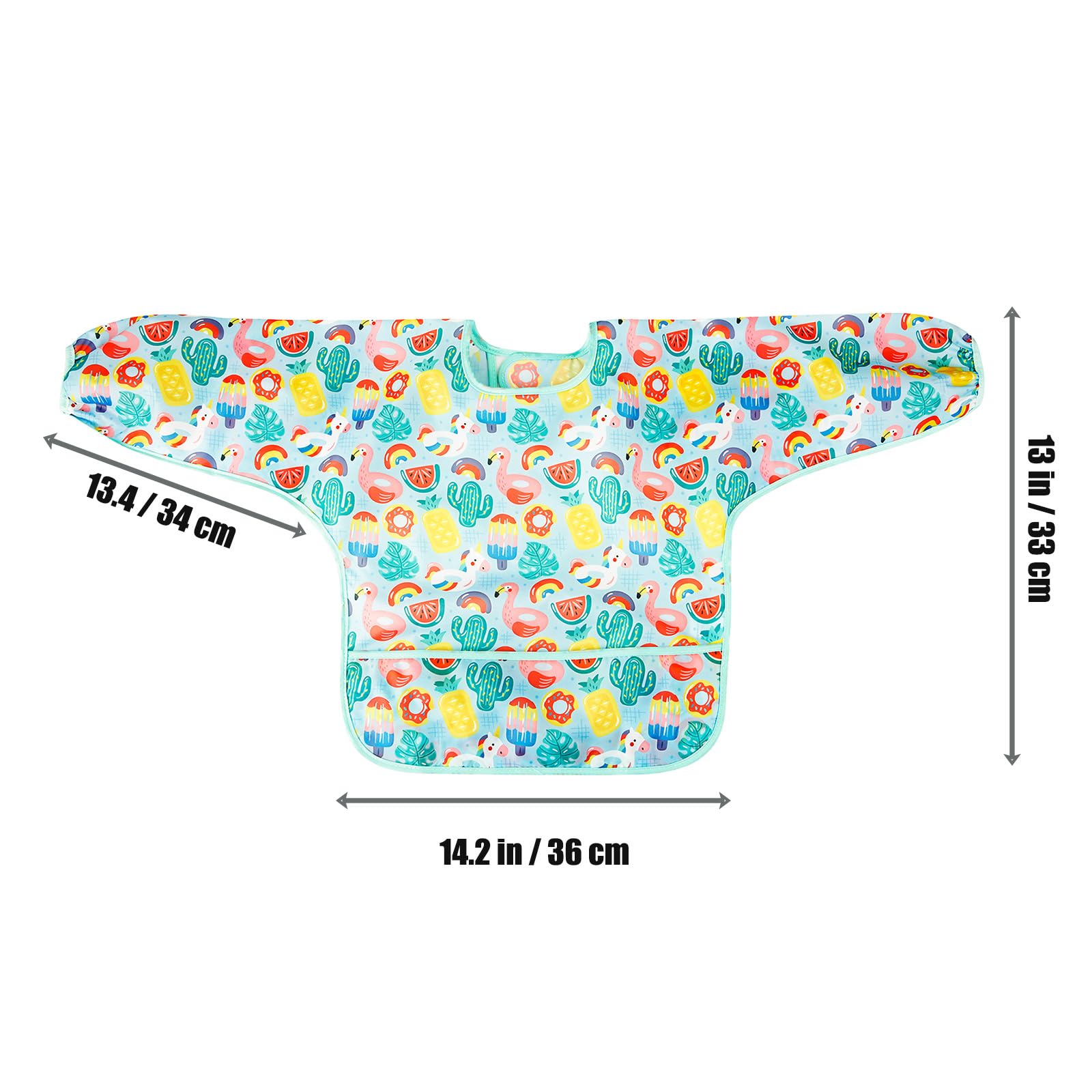 PandaEar 5 Pack Baby Long Sleeve Bibs| Waterproof Full Sleeve Bib for Baby Infant Toddler 6-36