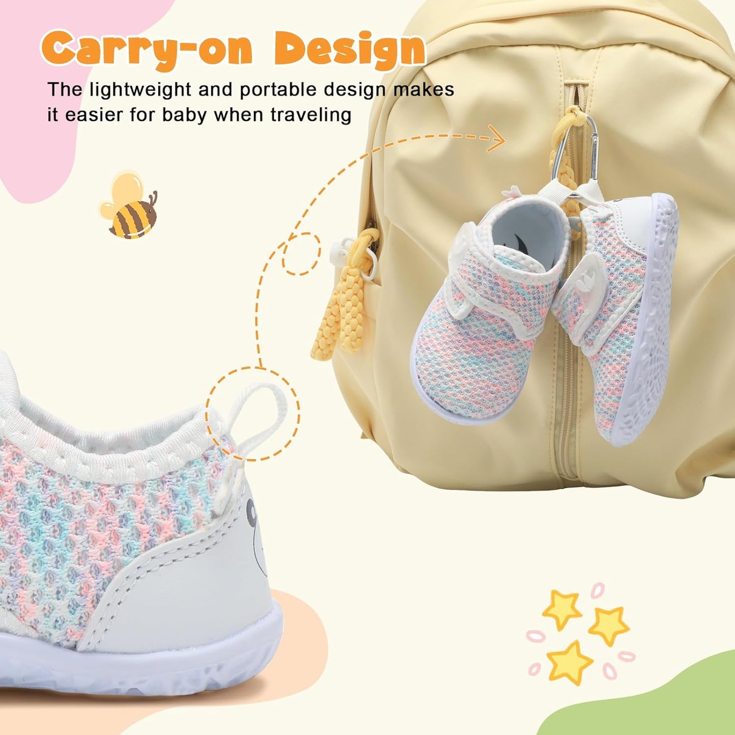 FEETCITY Baby Walking Shoes Barefoot Baby Shoes Infant Sneakers Newborn Crib Shoe Lightweight Flexible Slip On Shoe