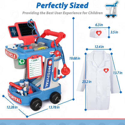 Liberry Toddlers Doctor Kit Toy for Girls Boys Ages 2 3 4 5, Blue