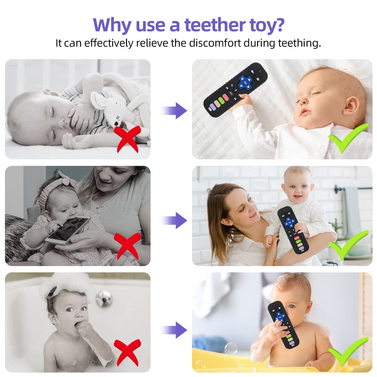 Chuya Baby Teether Toy Chew Toys for Babies 3-24 Months