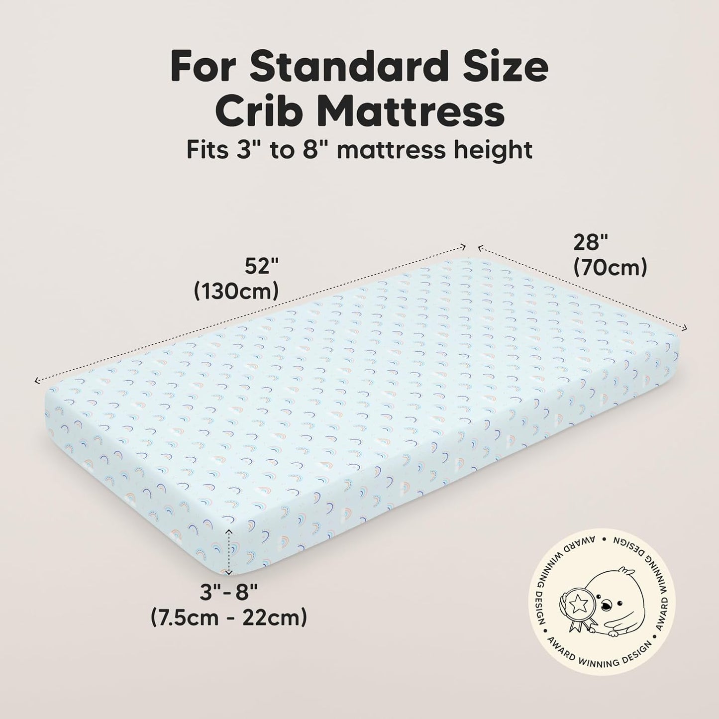 KeaBabies 2-Pack Baby Crib Sheets for Boys, Girls - 52x28 Viscose Derived from Bamboo Toddler Bed