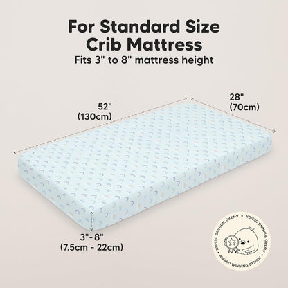 KeaBabies 2-Pack Baby Crib Sheets for Boys, Girls - 52x28 Viscose Derived from Bamboo Toddler Bed