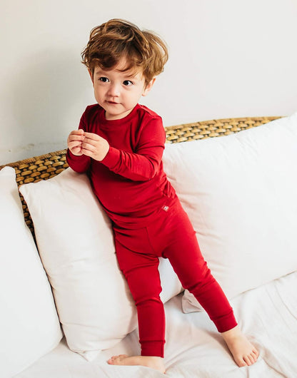 VAENAIT 6M-12Y Toddler Toddler Kids Toddler Girls Boys Soft Comfy Modal Tencel Solid Raglan Sleepwear Pajamas Pjs 2pcs Set