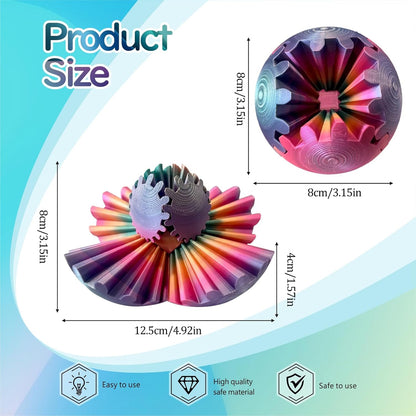 Gear Ball - GearSphere Fidget Toy, 3D Printed Gear Ball Spin Ball Cube Desk Toy, 2024 Gear Sphere Cube Puzzlefor Adults Kids, Stress and Anxiety Relaxing Fidget Toy (Multilcolor)