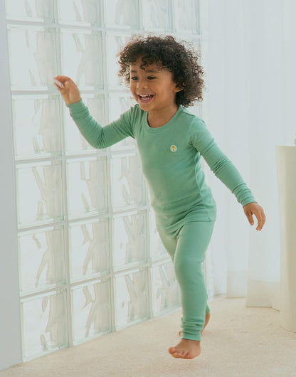 moimoln Pajamas Set 6M-5Y Solid Ribbed Unisex Baby & Toddler, Soft Viscose, Snug-Fit, Everyday Sleepwear