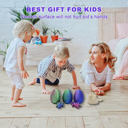 Dragon Eggs with Dragon Inside, 12" Full Articulated 3D Printed Dragon Fidget Toys, Home/Office Decor Executive Desk Toys Xmas/Easter Gift for Kids Dragon Lovers (Multicolors)