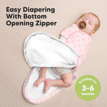 Baby Swaddle Sleep Sacks with Zipper - 3-Pack Swaddles for Newborns 3-6 Months, Infant, Baby Girls