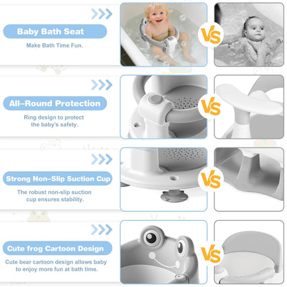 Baby Bath Seat for Babies 6 Months & up Non-Slip Toddler Bath Seats for Sitting Up Infant Bathtub