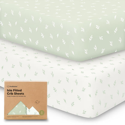 KeaBabies 2-Pack Baby Crib Sheets for Boys, Girls - 52x28 Viscose Derived from Bamboo Toddler Bed