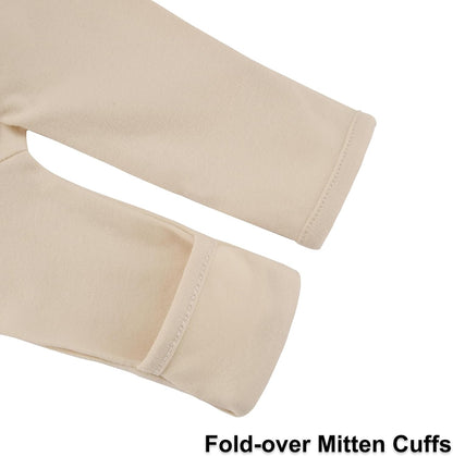 Aablexema Baby Footed Pajamas with Mitten Cuffs Zipper 4-Pack Infant Newborn Cotton Long Sleeve Outfit