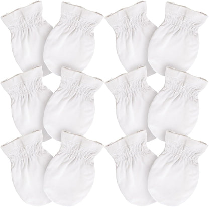 SuperSoft Baby Mittens, Bamboo Viscose Infant Newborn Mittens for Girls Boys No Scratch Gloves 6 Pack