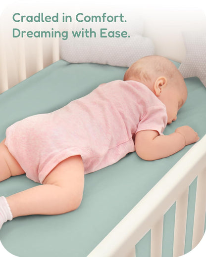 Baby Crib Sheets for Standard Crib Mattress - Green+Giraff, Soft Jersey Knit, Safe and Snug, for
