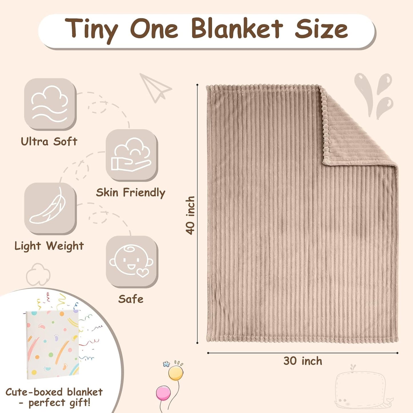 Soft Fleece Baby Blanket Ultra Cozy Baby Blankets for Boys Girls Warm and Lightweight Infant
