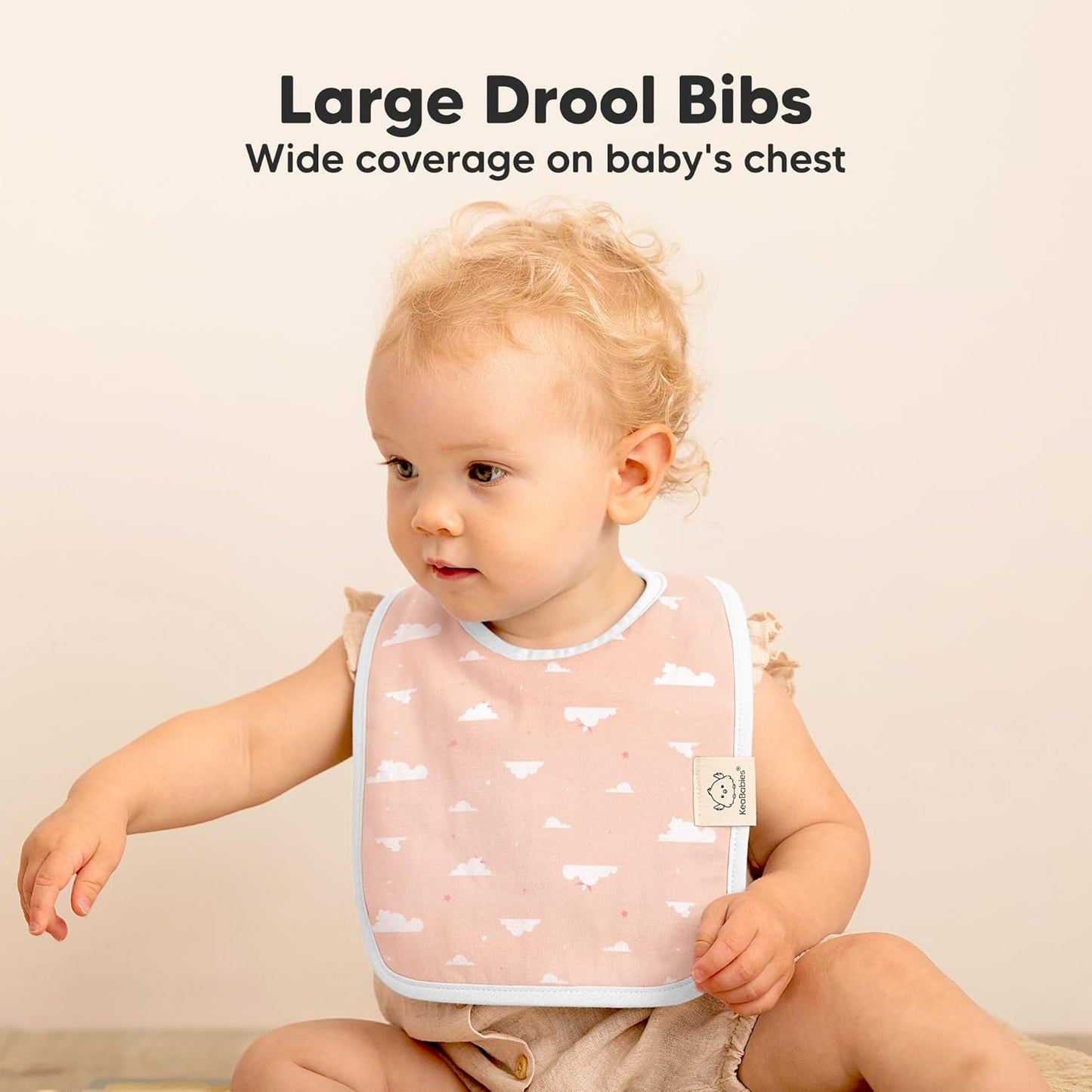 KeaBabies 8-Pack Organic Baby Bibs for Boys, Girls - Super Absorbent Cotton Drool Bibs for Baby Girl & Boy, Teething Toddler, Drooling Newborn, Ultra Soft & Machine Washable (Dreamers)