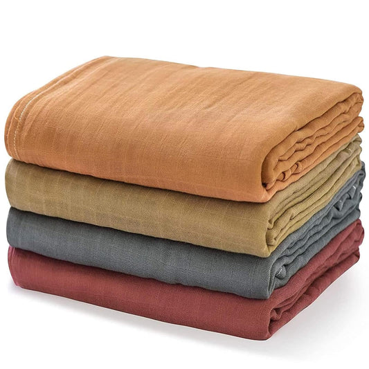 Momcozy Muslin Swaddle Blankets, 4-Pack, Large 47"x47", Breathable