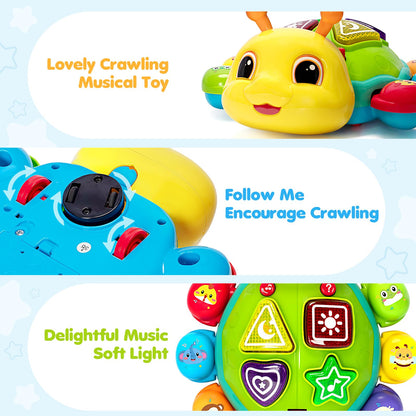 Baby Toys 6-12 Months, Musical Crawling Infant Toys with Lights Sounds