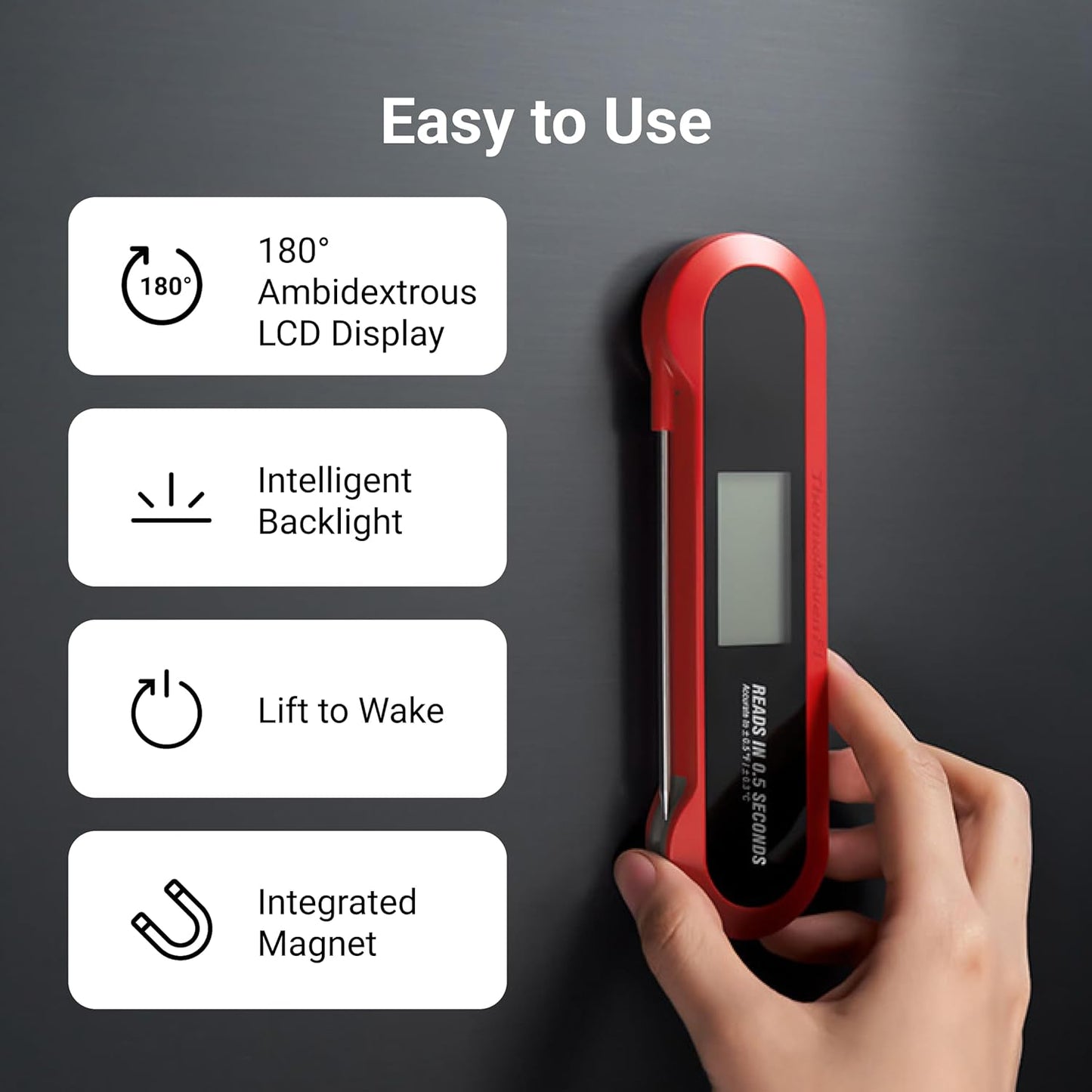 Professional 3X Faster 0.5sec Instant Read Meat Thermometer Digital, High Accuracy ±0.5°F, IP67