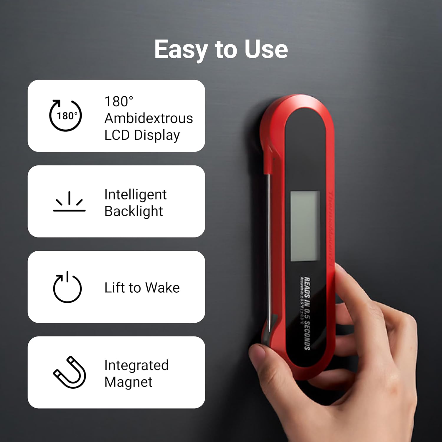 Professional 3X Faster 0.5sec Instant Read Meat Thermometer Digital, High Accuracy ±0.5°F, IP67