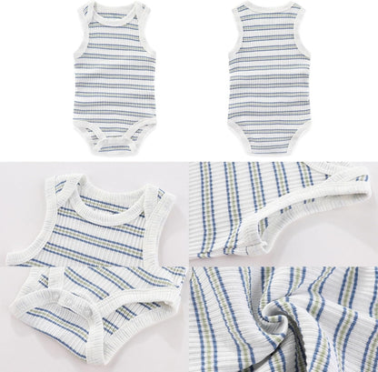 Four Seasons Baby Boy Girl Bodysuits 5-Pack Cotton Comfort Short Sleeve Baby Clothes Soft Infant Outfits