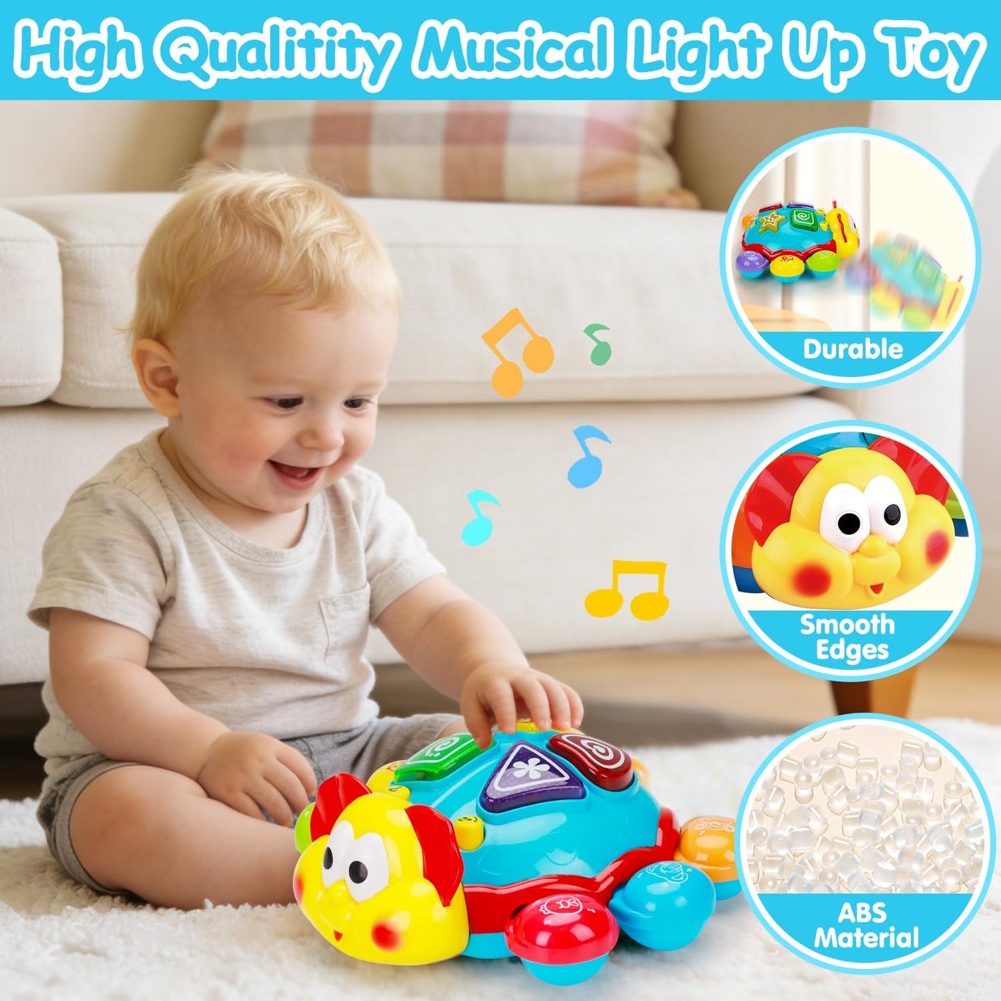 Baby Crawling Toy, Musical Light Up Learning Toy for Infants & Toddlers
