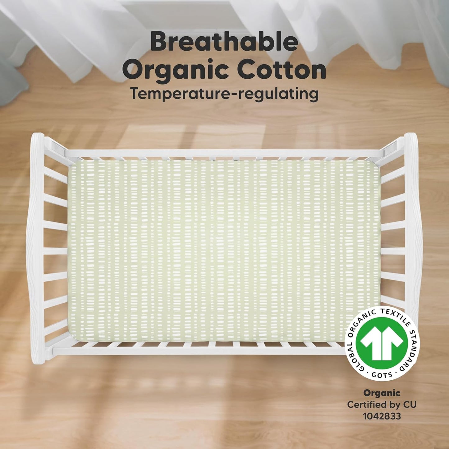 KeaBabies 2-Pack Organic Crib Sheets for Boys, Girls - 52x28 Fitted Crib Mattress Sheet Neutral