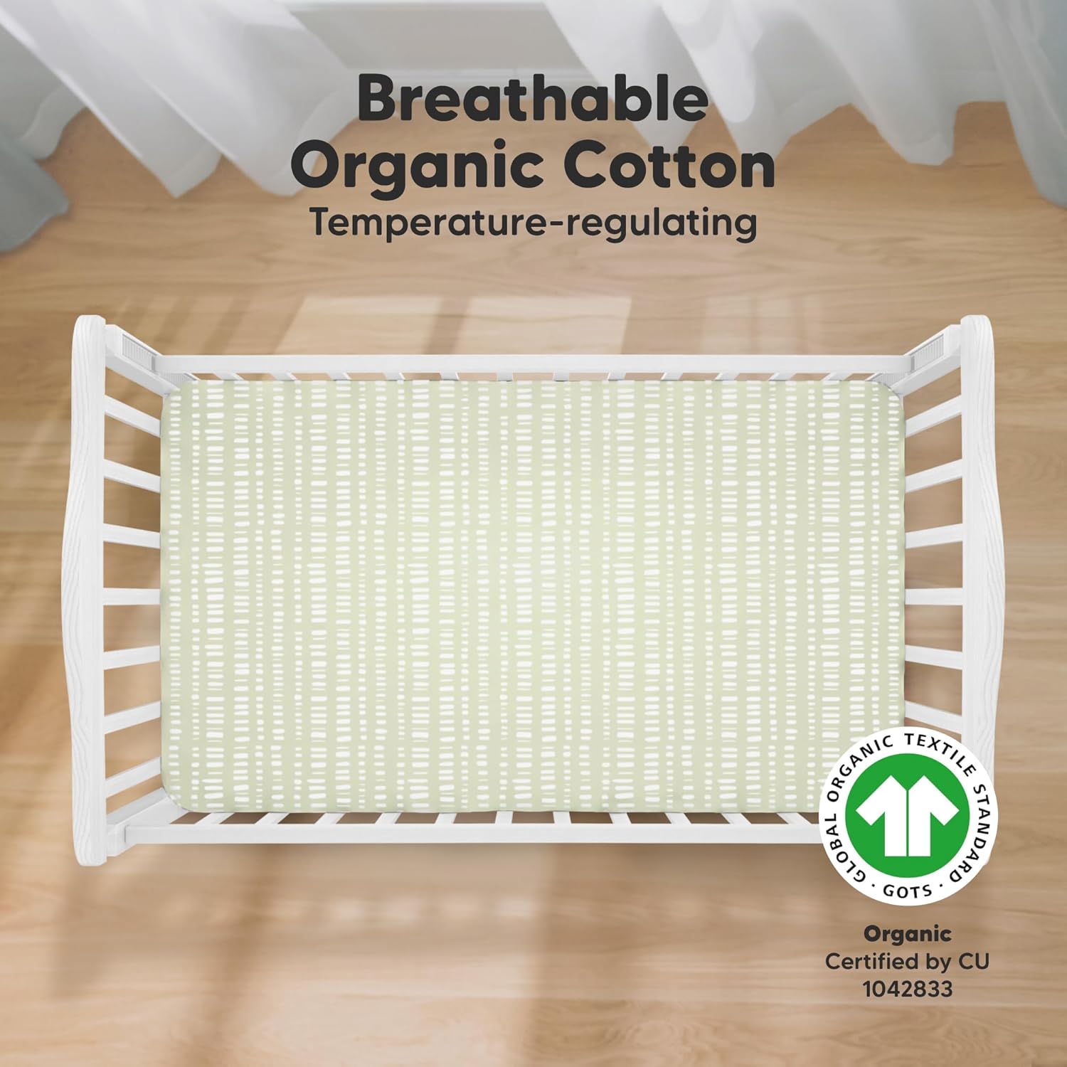KeaBabies 2-Pack Organic Crib Sheets for Boys, Girls - 52x28 Fitted Crib Mattress Sheet Neutral