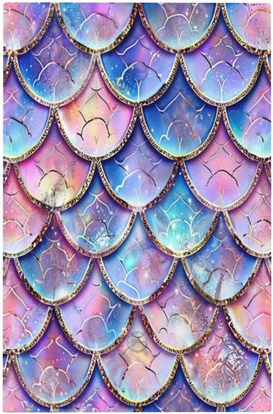 Decorative Switch Covers Plate Cute Pink Purple Mermaid Scales 1 Gang No Device Single Blank Outlet Covers Wall Plate Cover Light Switch Plate Electrical Faceplate for Bedroom Home Decor