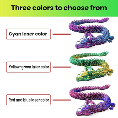3D Printed Dragon,Chinese Dragon,Dragon Statue,Fidget Toys ,18 in,Fidget Toys for Autism/ADHD,3D Printed Gift Toy, Executive Desk Toys,Home Office Decor (Yellow Green)