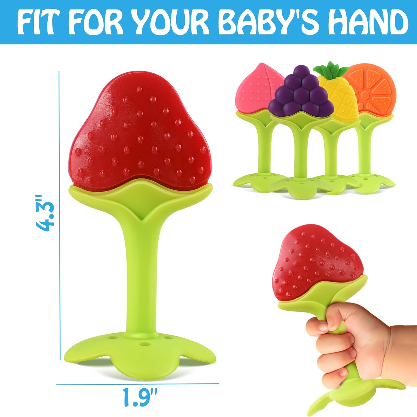 Teething Toys (5 Pack) - Tinabless Infant Teething Keys Set, BPA-Free, Natural Organic Freezer Safe