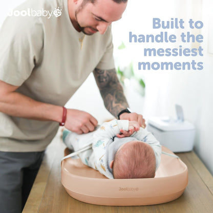 Jool Baby Waterproof Baby Changing Pad - Easy to Clean, Lightweight & Portable - Large Foam Cushion for Comfort (Peach)