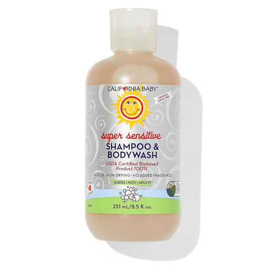 California Baby Super Sensitive Baby Shampoo and Body Wash | 100% Plant-Based | Gentle Fragrance