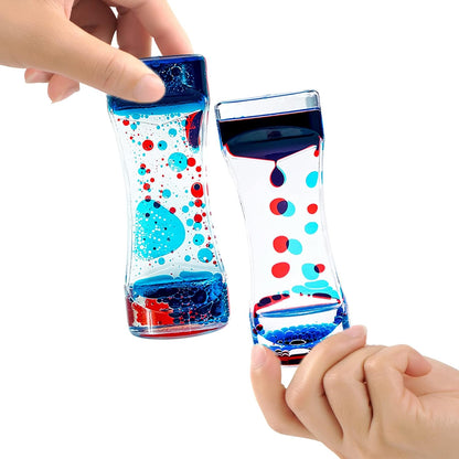 Liquid Motion Bubbler Timer Sensory Toys for Relaxation, Water Timer Fidget Toy for All Age, Motion Bubble Toy Sensory Play for Office Home (Red & Blue, 1 Pack)