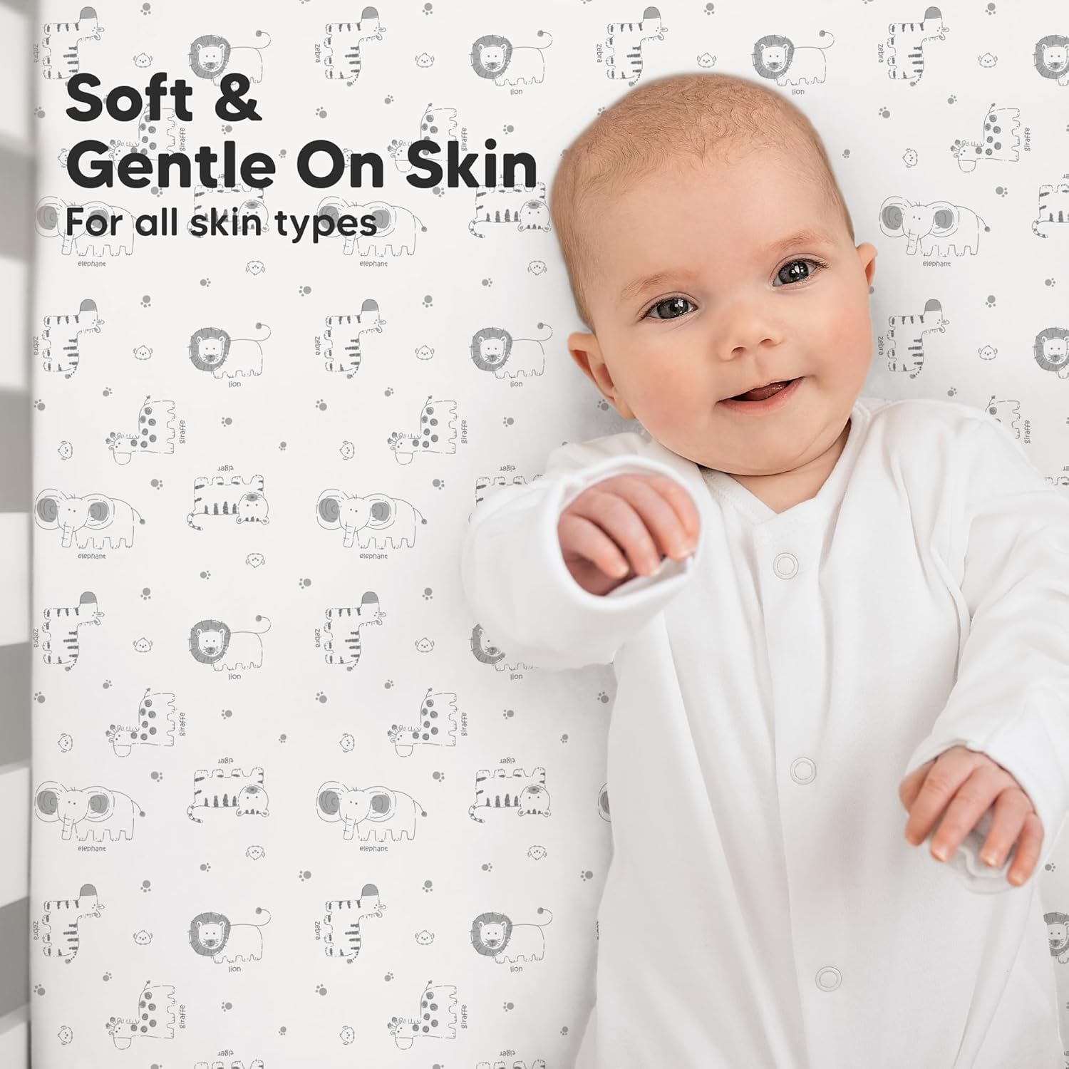 KeaBabies 2-Pack Organic Crib Sheets for Boys, Girls - 52x28 Fitted Crib Mattress Sheet Neutral