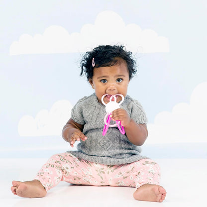 Manhattan Toy Zoo Animal Winkel Bunny Rabbit Multicolor Rattle & Sensory Teether for Baby and Toddler