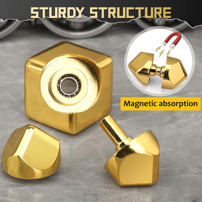 Metal Fidget Spinner Cube Kinetic Toy for Kid Adult, Cool EDC Small Gadget Desk Toy Finger Game for Boy Men Gift Classroom Prize, 2-in-1 Hand Spinner Infinity Cube Block Gyro for Stress Relief