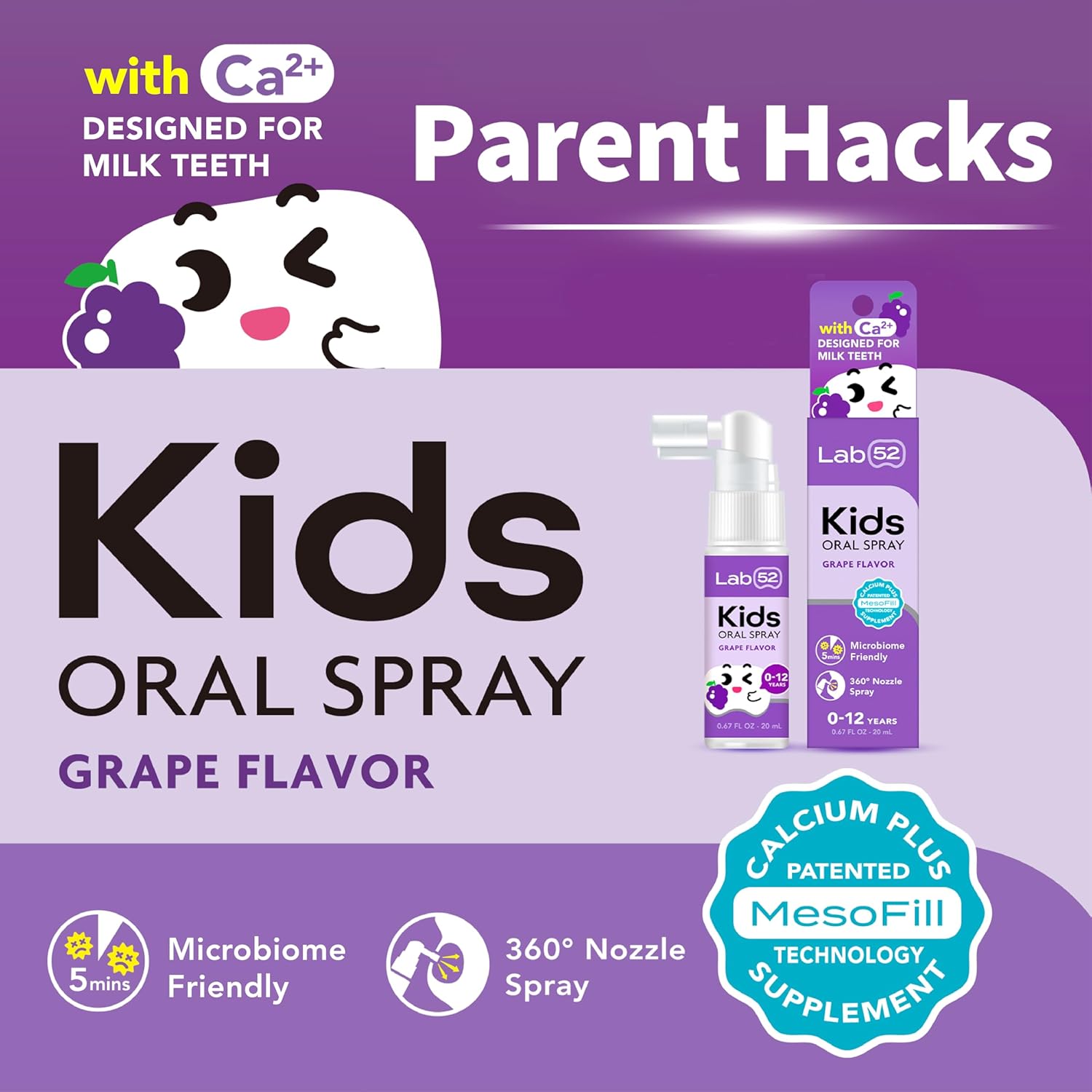 LAB52 Kids Oral Spray Gift Box, Toddler Toothpaste Helper for Daily Oral Care and Fresh Breath