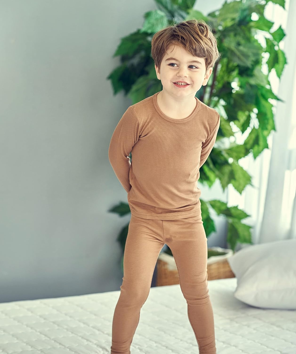 AVAUMA Baby Boys Girls Pajama Set Kids Toddler Snug fit Ribbed Sleepwear pjs for Daily Life Style