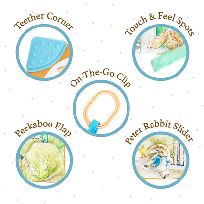 KIDS PREFERRED Peter Rabbit Soft Book with toy, Teether and Crinkle, 5 Inches