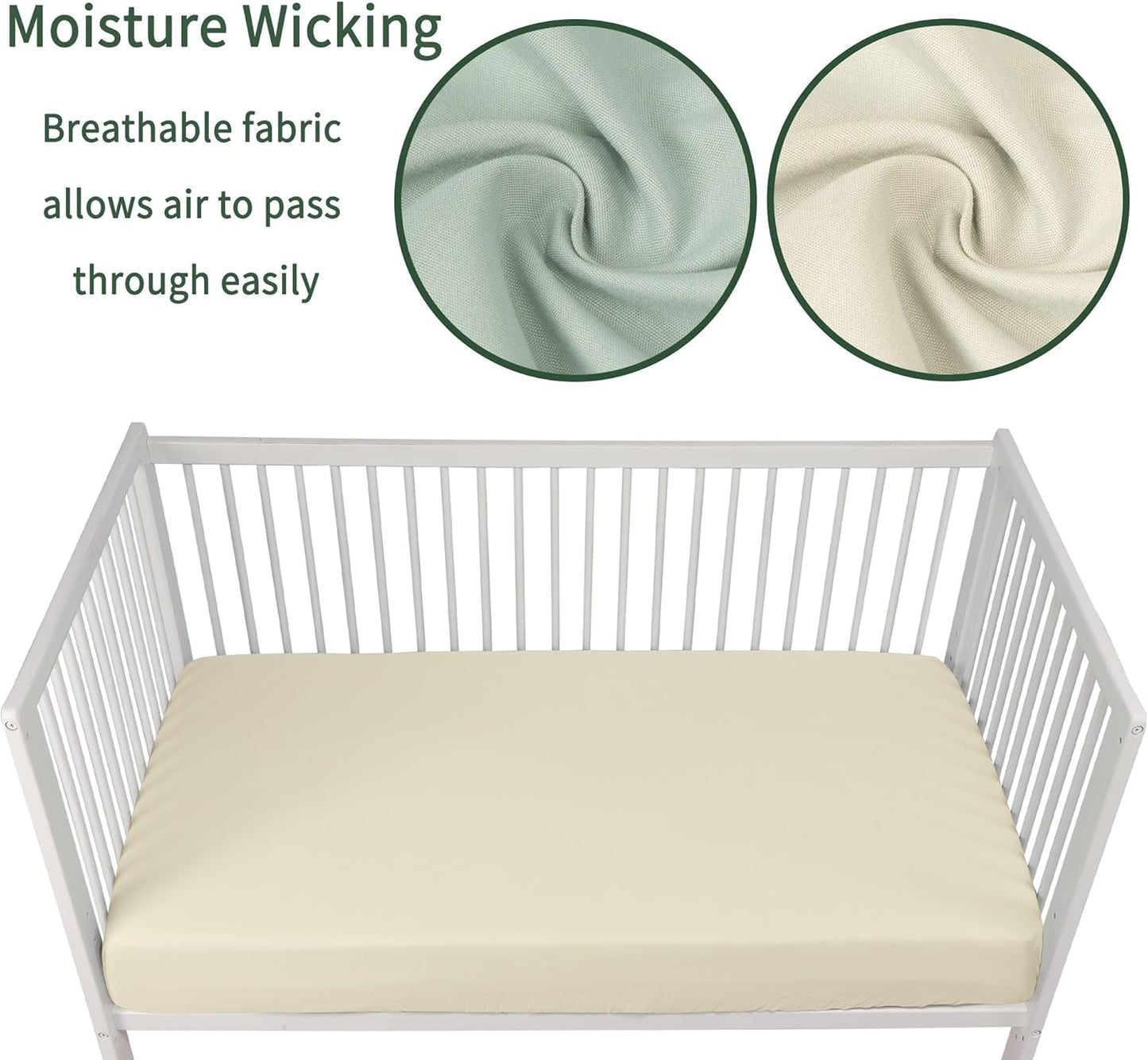 Baby Crib Sheets for Boys Girls, 2 Pack Fitted Crib Sheet for Standard Crib and Toddler Mattress
