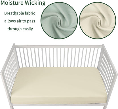 Baby Crib Sheets for Boys Girls, 2 Pack Fitted Crib Sheet for Standard Crib and Toddler Mattress