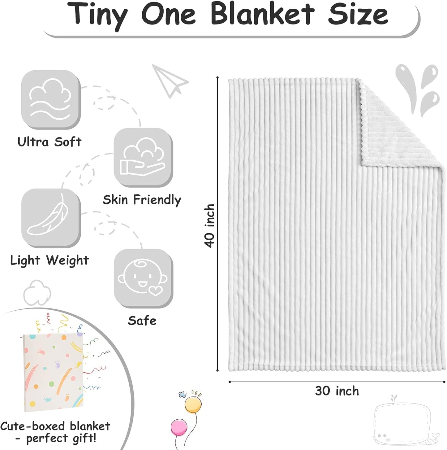 Soft Fleece Baby Blanket Ultra Cozy Grey Baby Blankets for Boys Warm and Lightweight Infant Toddler