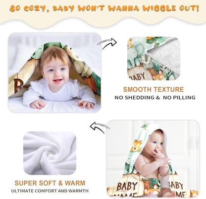 Ship Next Day, Personalized Baby Blanket – Printed in USA, Custom Baby Blanket for Boys & Girls