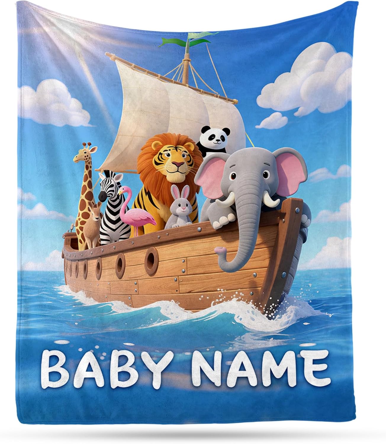 Ship Next Day, Personalized Baby Blanket – Printed in USA, Custom Baby Blanket for Boys & Girls